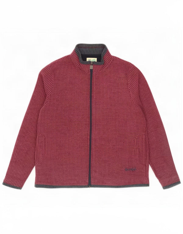 Weird Fish Womens Fleece Jacket UK 20 2XL Burgundy Colorblock Polyester