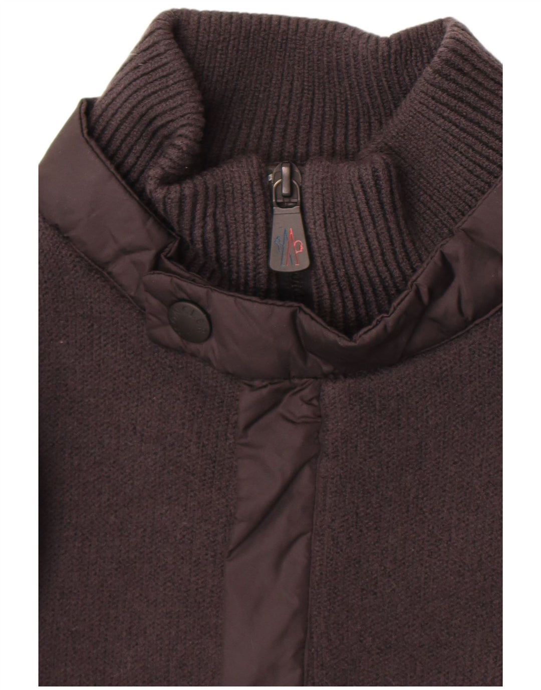 Ανδρικό πουλόβερ Moncler με φερμουάρ, μεγάλο γκρι μάλλινο