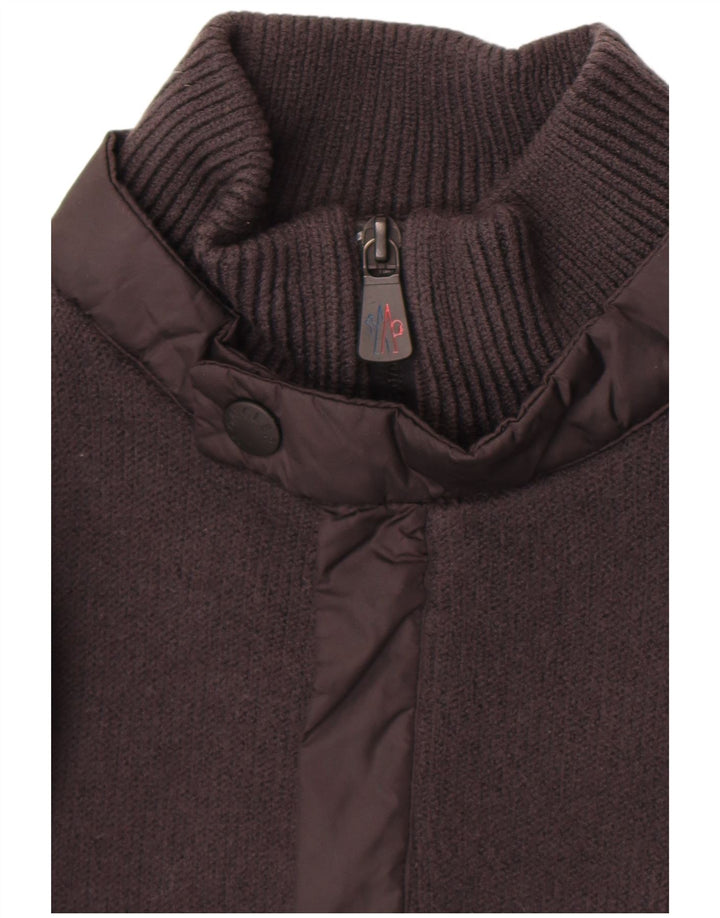 Ανδρικό πουλόβερ Moncler με φερμουάρ, μεγάλο γκρι μάλλινο