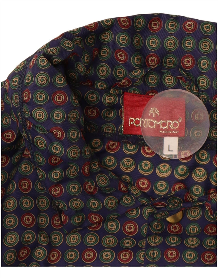 VINTAGE Ανδρικό Oversized Bomber Jacket UK 40 Μεγάλο Μπλε Πουά