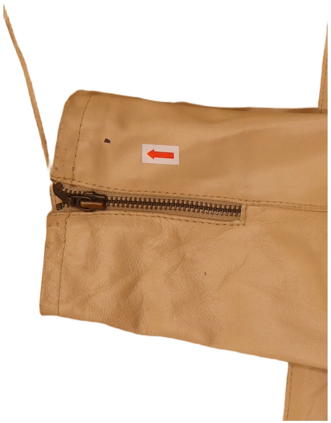 MOTIVI Γυναικείο Biker Δερμάτινο Μπουφάν UK 8 Small Beige Leather