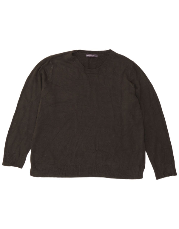 Marks & Spencer Γυναικείο πουλόβερ με λαιμόκοψη UK 20 2XL Γκρι ακρυλικό
