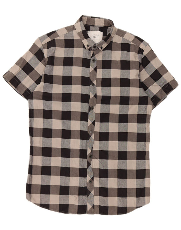 Jack & Jones Ανδρικό κοντομάνικο πουκάμισο Slim Fit Μικρό γκρι βαμβακερό