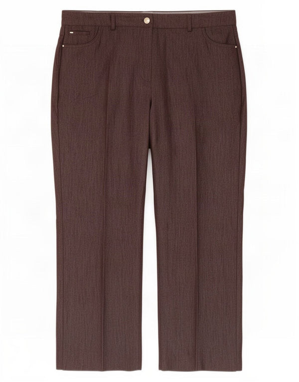 Marks & Spencer Γυναικείο ίσιο casual παντελόνι UK 18 XL W38 L27 καφέ