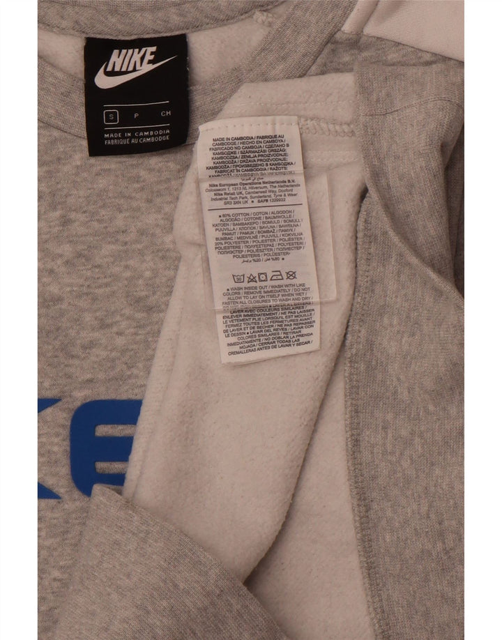 Ανδρικό γραφικό φούτερ NIKE Jumper Small Grey Colourblock Βαμβακερό