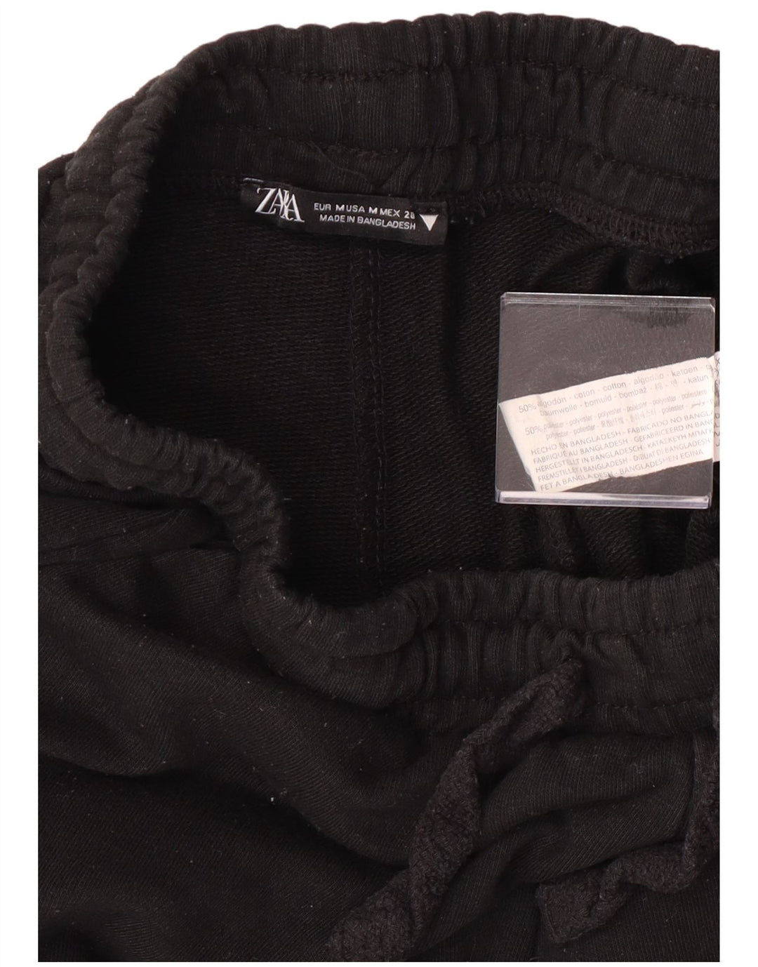 Zara Γυναικεία αθλητική φόρμα Παντελόνι Joggers UK 12 μεσαίο μαύρο βαμβακερό