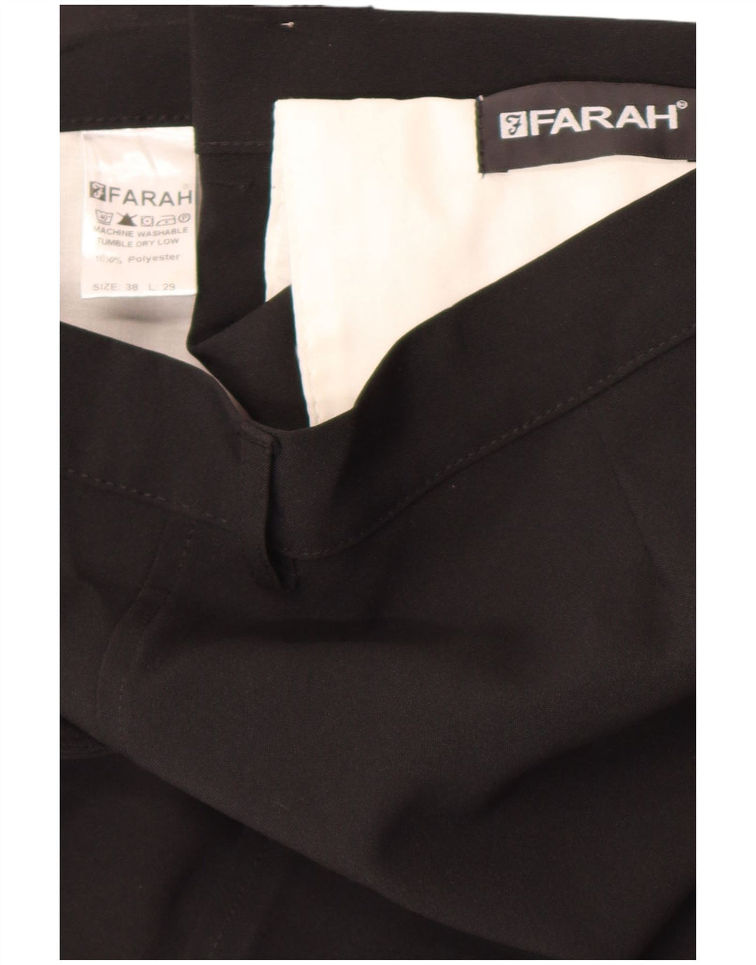 Ανδρικό ίσιο casual παντελόνι Farah W38 L29 Μαύρο πολυεστέρα