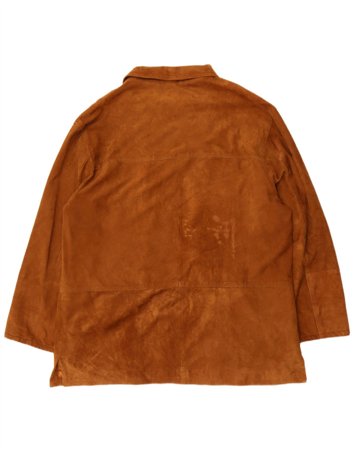 Vintage Ανδρικό Σουέντ Μπουφάν Μέγεθος 62 4XL Καφέ Δερμάτινο