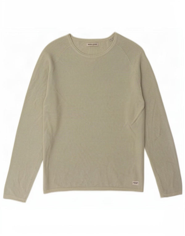 Jack & Jones Ανδρικό πουλόβερ με λαιμόκαυστο βαμβακερό μεσαίο πράσινο