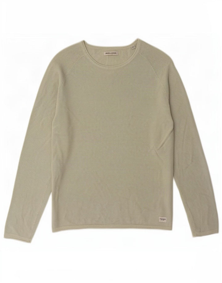 Jack & Jones Ανδρικό πουλόβερ με λαιμόκαυστο βαμβακερό μεσαίο πράσινο