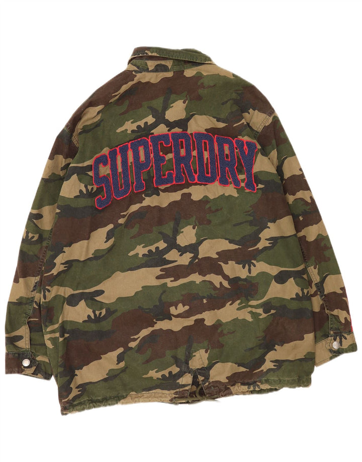 Superdry Γυναικείο Γραφικό Utility Μπουφάν UK 14 Large Khaki Camouflage