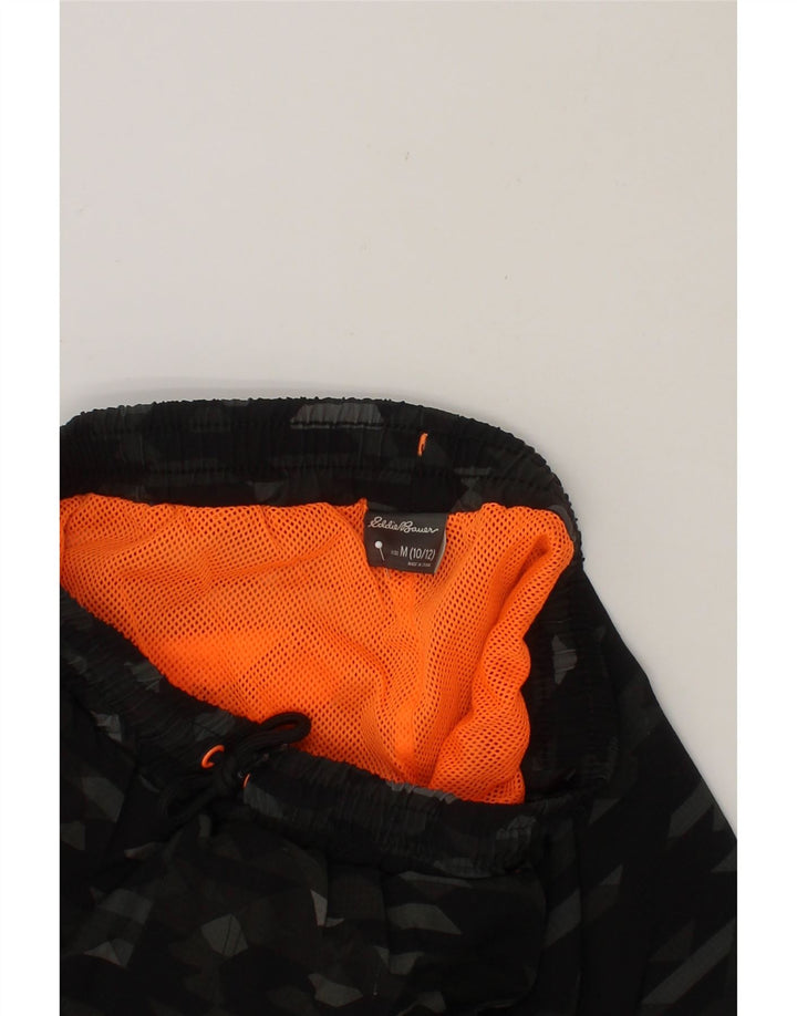 EDDIE BAUER Boys Swimming Shorts 10-11 Years Medium Black Geometric Vintage Eddie Bauer and Second-Hand Eddie Bauer from Messina Hembry 