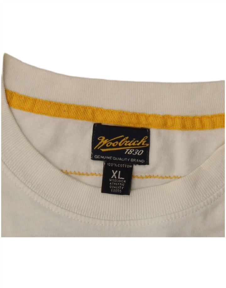 Woolrich Ανδρικό γραφικό T-Shirt Top XL Λευκό βαμβακερό