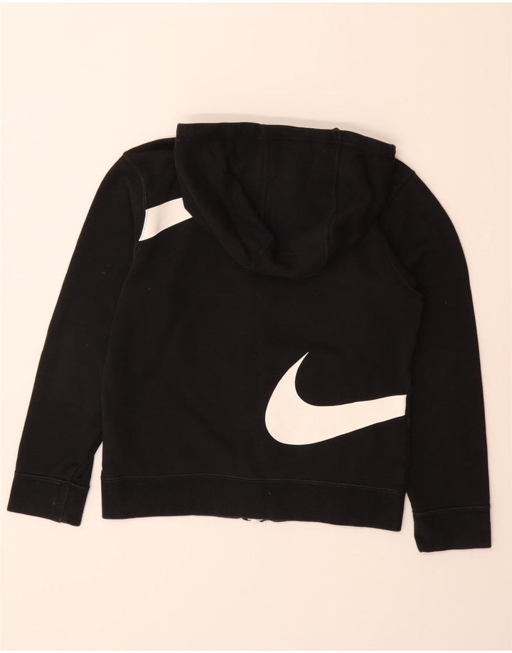 Πουλόβερ NIKE Boys Swoosh Graphic Zip Hoodie 10-11 ετών Μεσαίο μαύρο