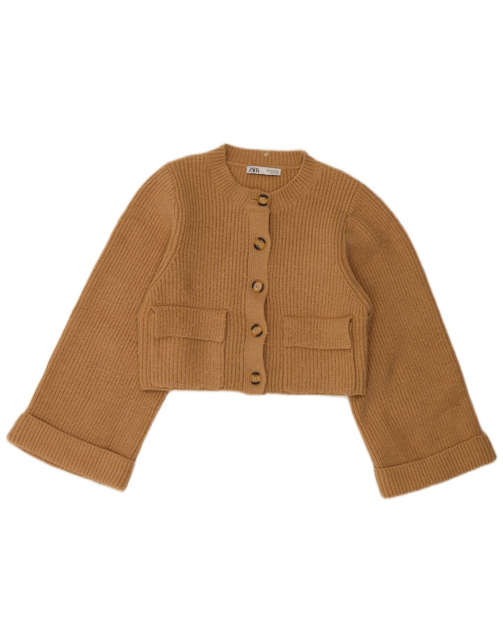 Zara Γυναικείο Ζακέτα Crop UK 12 Medium Beige