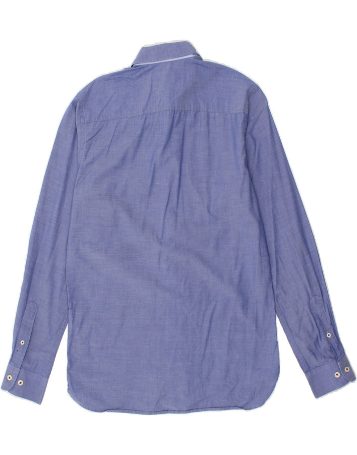 JACK & JONES Mens Tailored Fit Shirt Small Blue Cotton Vintage Jack & Jones and Second-Hand Jack & Jones from Messina Hembry 