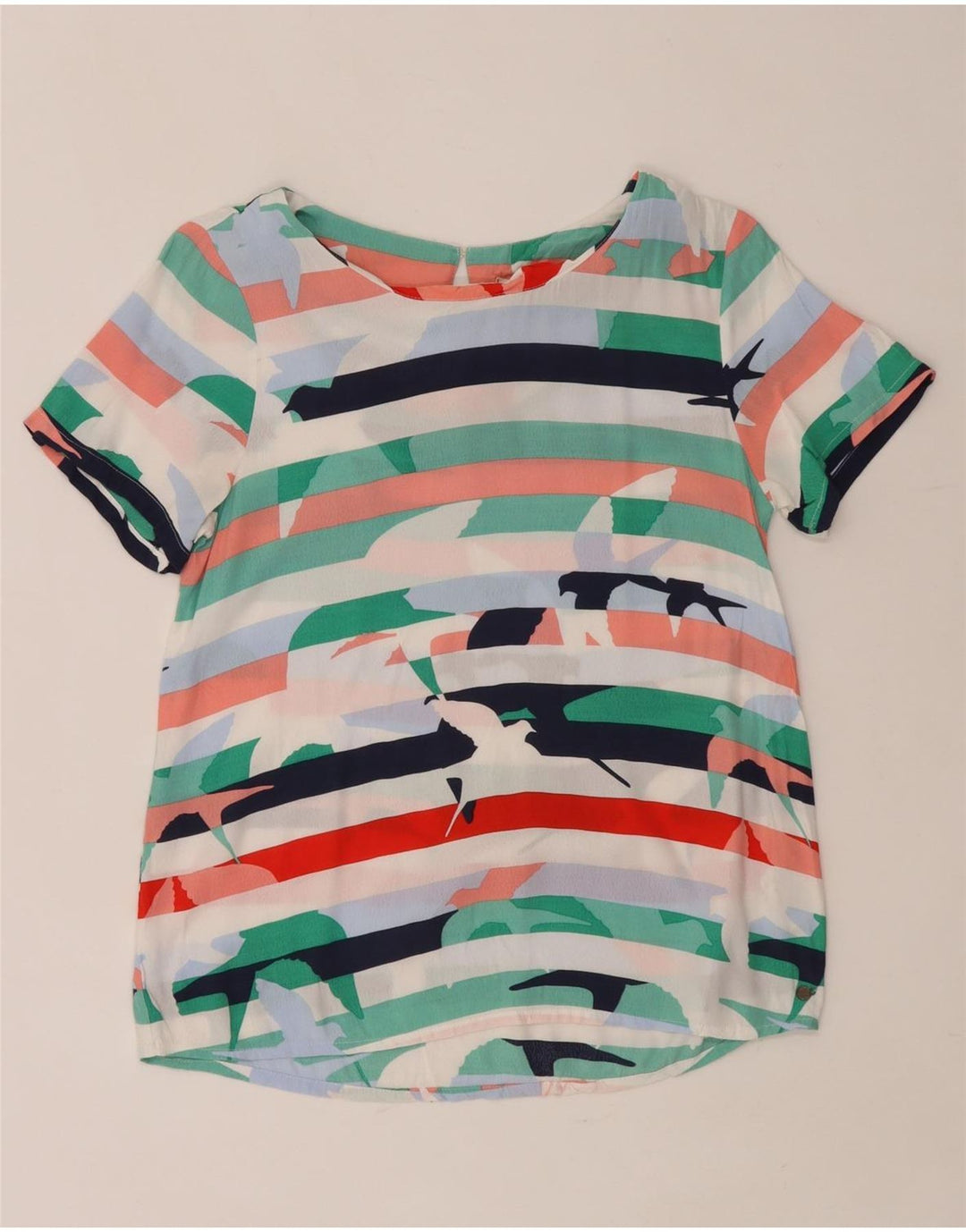 WHITE STUFF Γυναικεία γραφική μπλούζα τοπ UK 12 μεσαία πολύχρωμη ριγέ