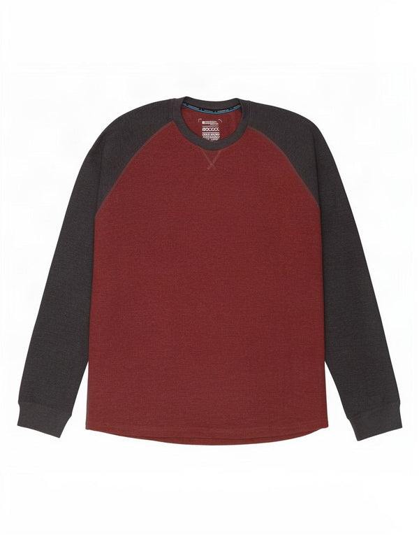 Mountain Warehouse Ανδρικό Μπλουζάκι Μακρυμάνικο 3XL Μπορντό, Βαμβακερό
