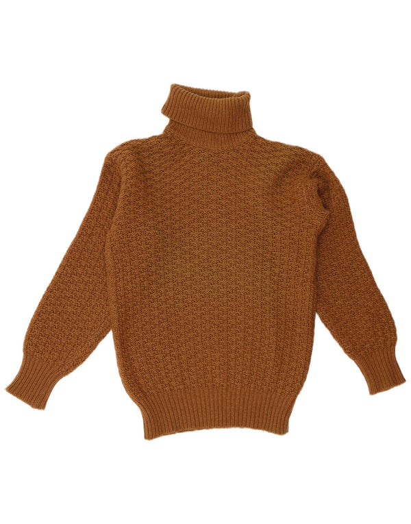 BENETTON Γυναικείο πουλόβερ με ρολό λαιμόκοψη UK 12 μεσαίου καφέ μαλλί