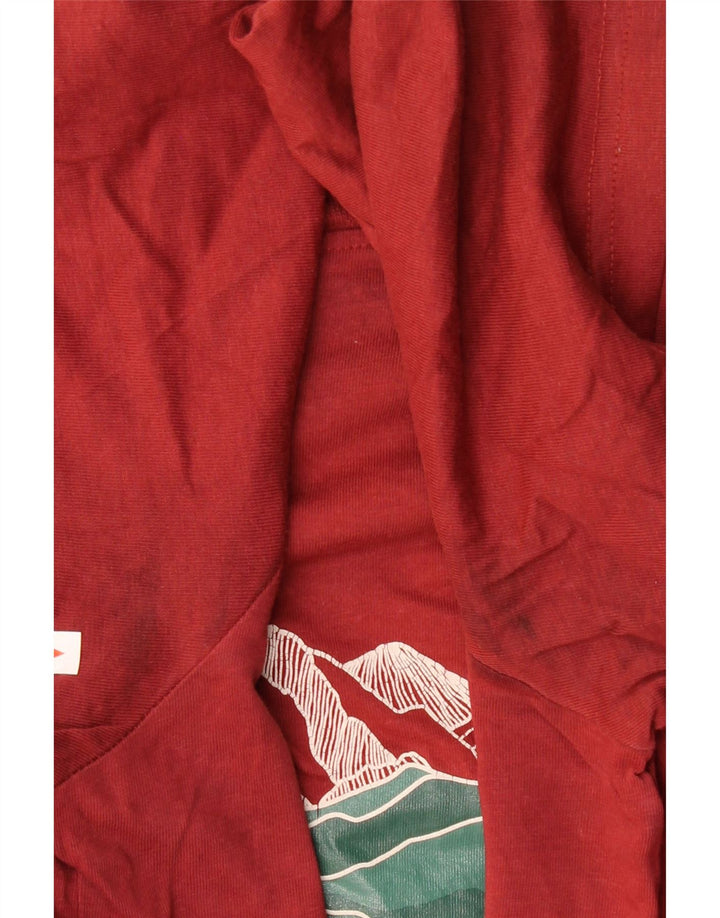 MOUNTAIN WAREHOUSE Ανδρικό γραφικό T-Shirt Top μεγάλο μπορντό βαμβακερό