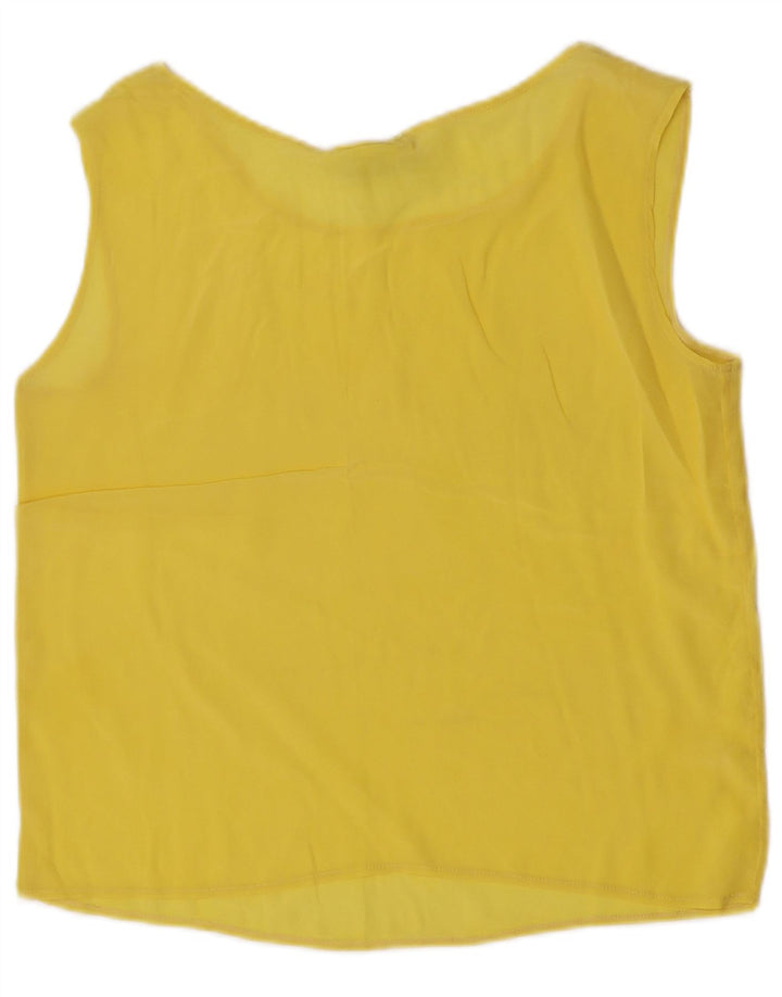 Vintage Γυναικεία Crop Αμάνικη Μπλούζα Top IT 42 Medium Yellow Acetate
