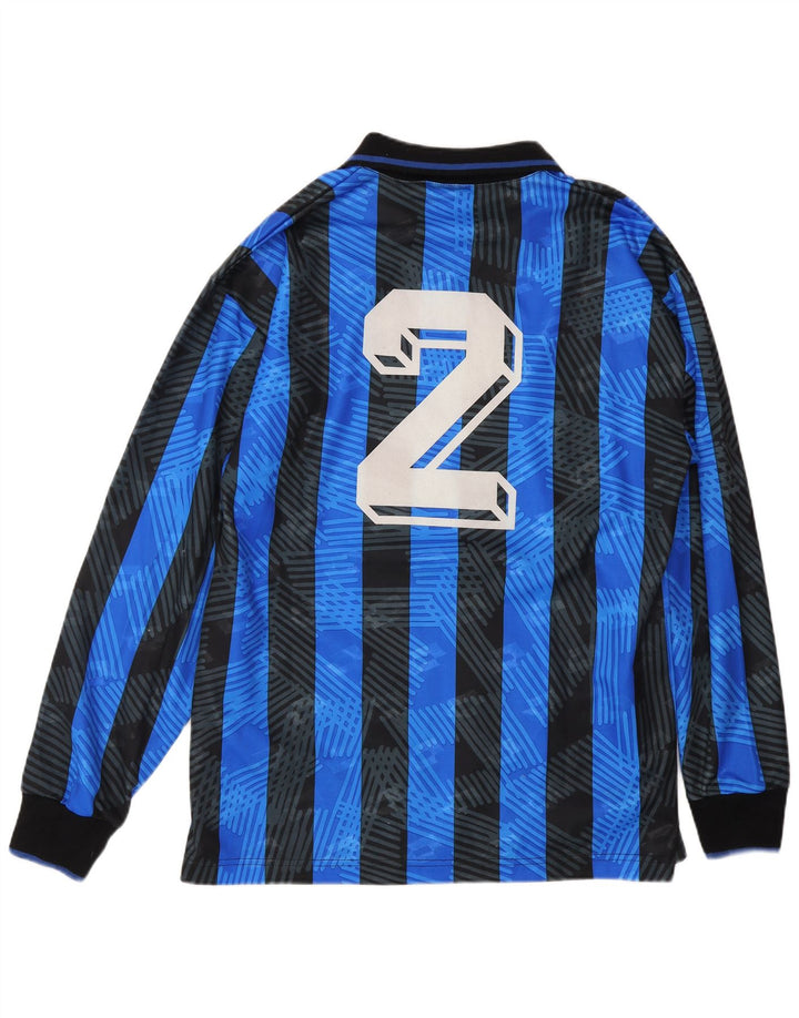 Lotto Mens Atalanta 1991-1993 Home Jersey Top μεσαίου μπλε ριγέ σπορ