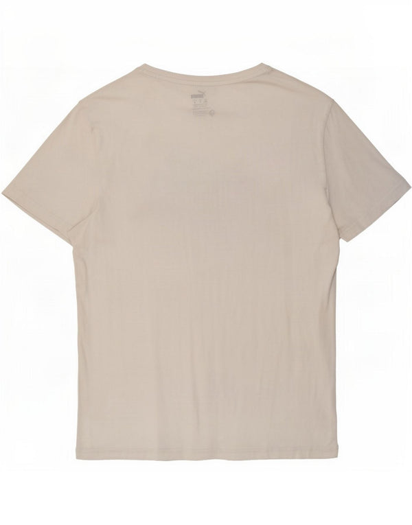 Puma Γυναικείο T-Shirt Graphic Top UK 14 Medium White Cotton