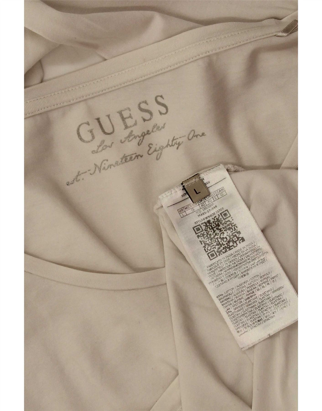 Guess Γυναικείο τοπ μακρυμάνικο UK 14 μεγάλο λευκό βαμβακερό