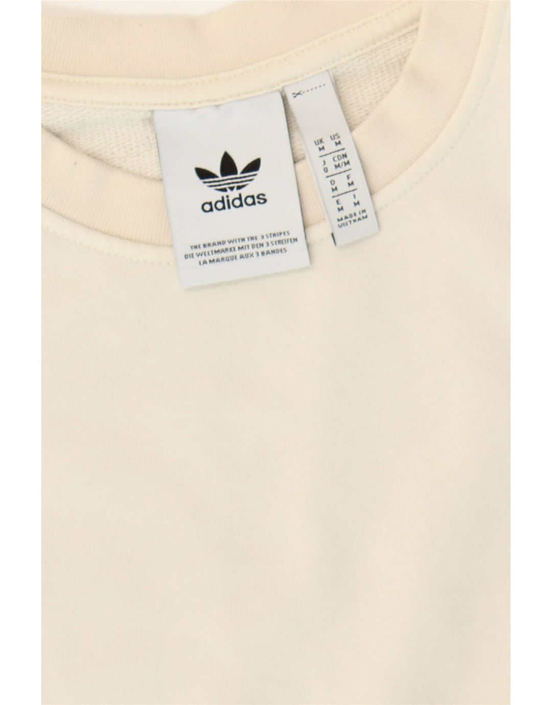ADIDAS Mens Sweatshirt Jumper Medium White Cotton Vintage Adidas and Second-Hand Adidas from Messina Hembry 