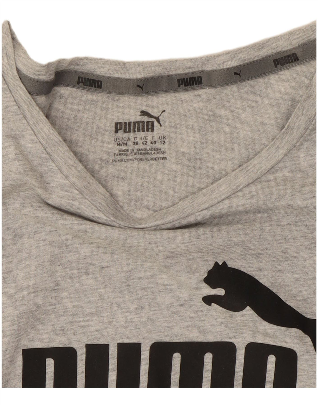 Γυναικείο γραφικό μπλουζάκι PUMA Top UK 12 Medium Grey Flecked