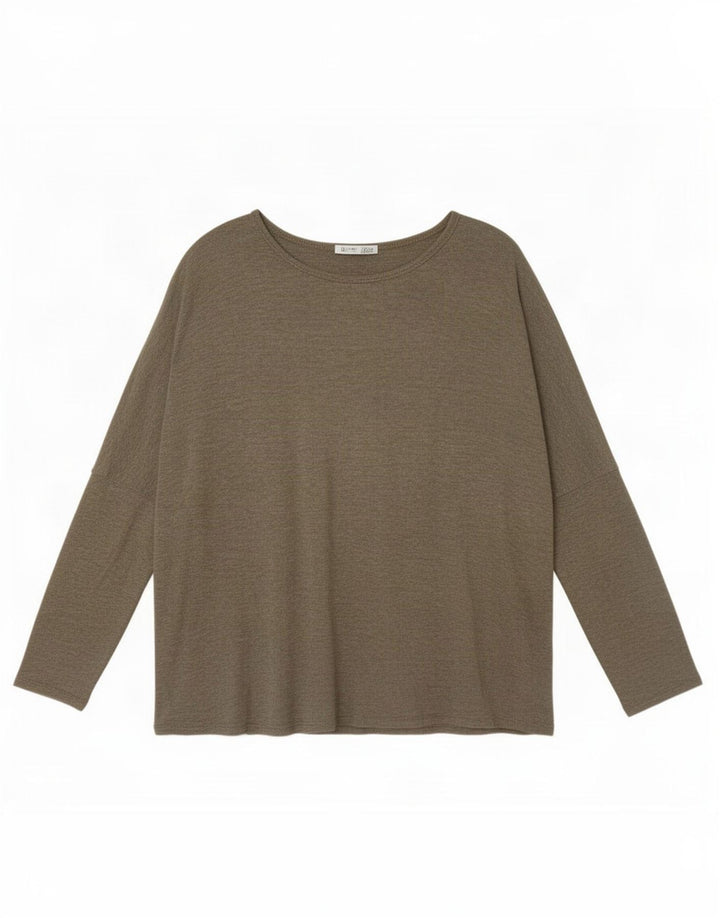 Zara Γυναικείο τοπ μακρυμάνικο UK 10 Small Khaki
