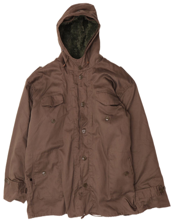 Ανδρικό Vintage Military Hooded Sherpa Parka Jacket IT 62 3XL Khaki