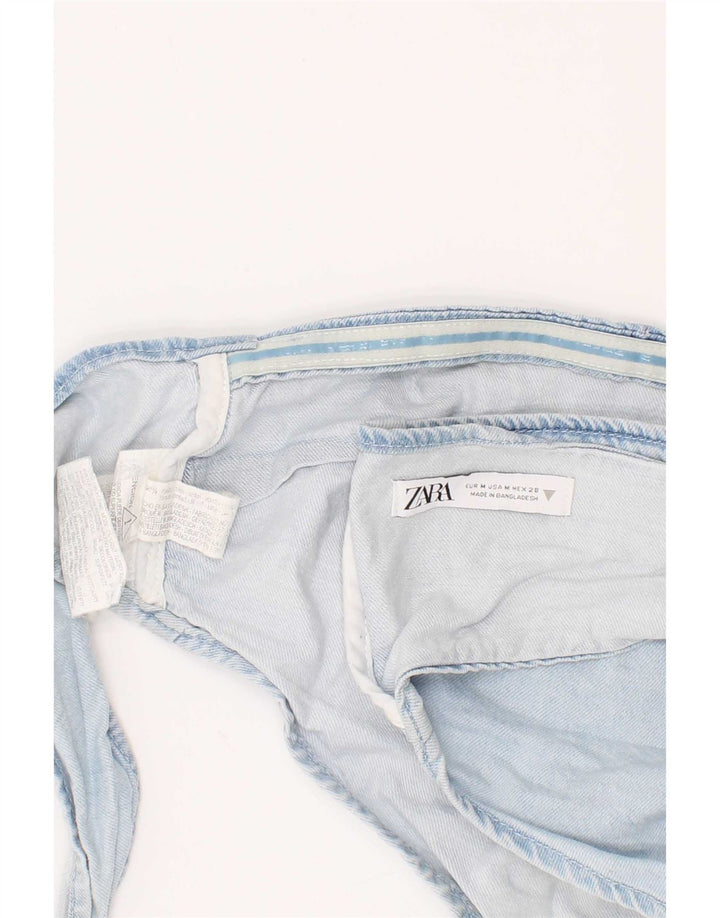Zara Γυναικείο Τζιν Μπλουζ Crop Μεσαίο Μπλε Βαμβακερό