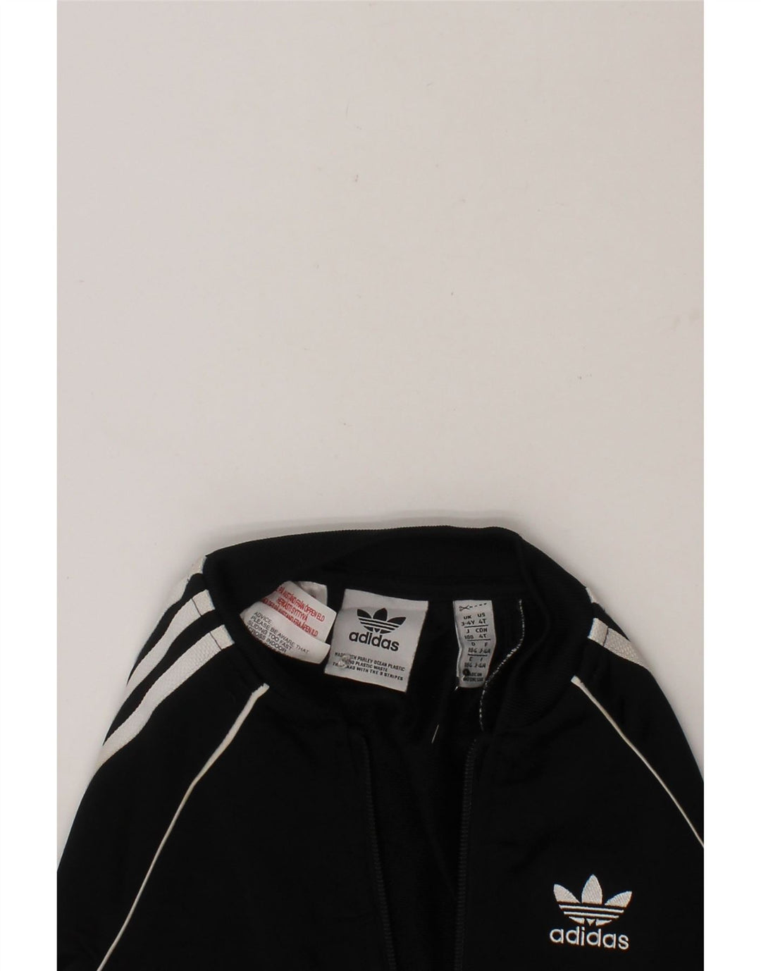 ADIDAS Boys Tracksuit Top Jacket 3-4 Years Black Polyester Vintage Adidas and Second-Hand Adidas from Messina Hembry 
