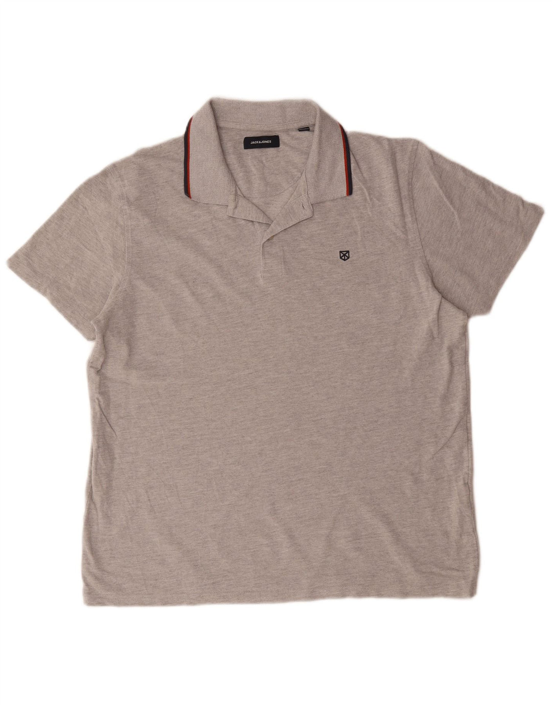 Jack & Jones Ανδρικό Πόλο Μπλουζάκι 2XL Γκρι βαμβακερό