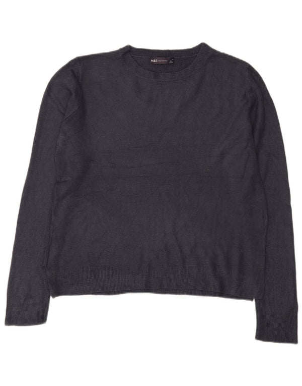 Marks & Spencer Γυναικείο πουλόβερ με λαιμόκαυστο UK 14 Large Navy Blue
