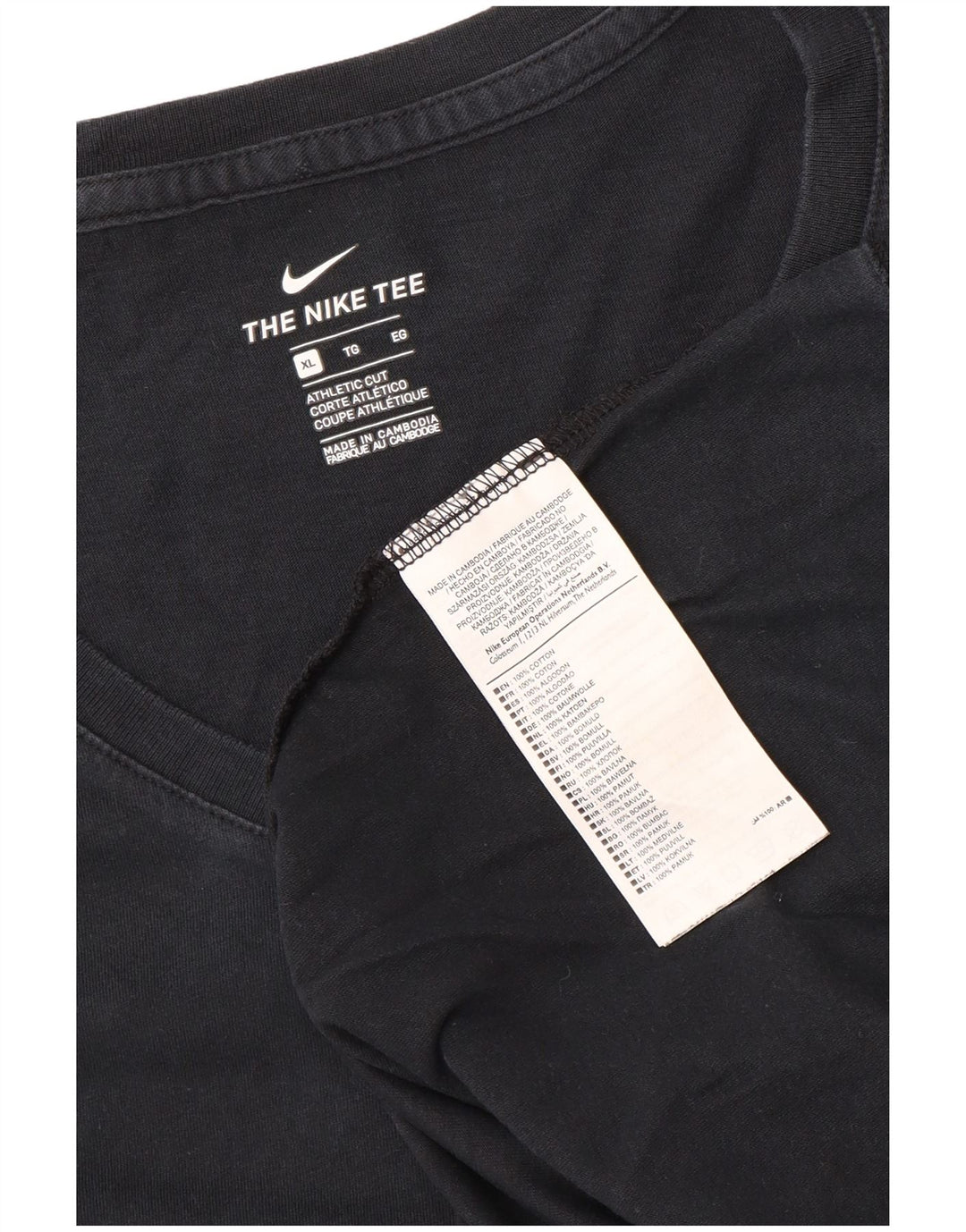 Γυναικείο Αθλητικό T-Shirt Nike τοπ UK 18 XL μαύρο βαμβακερό