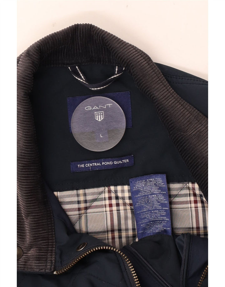 Ανδρικό καπιτονέ μπουφάν Gant UK 40 Large Navy Blue Polyester