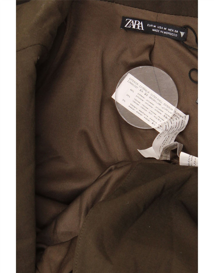 Zara Γυναικείο μακρυμάνικο Bodycon Φόρεμα UK 12 Medium Khaki Polyester