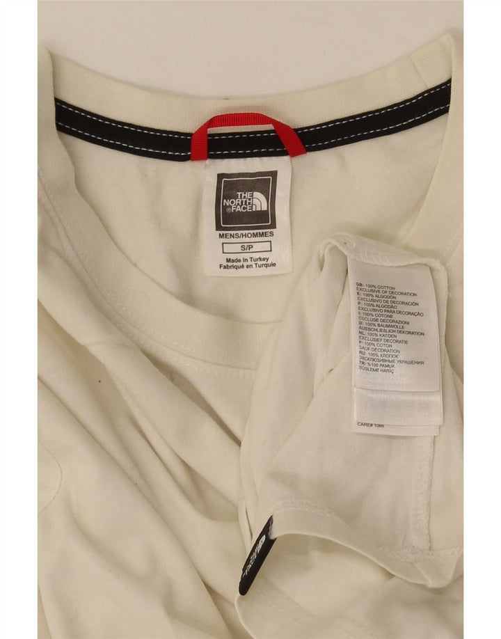 Το ανδρικό τοπ North Face μακρυμάνικο μικρό λευκό βαμβακερό