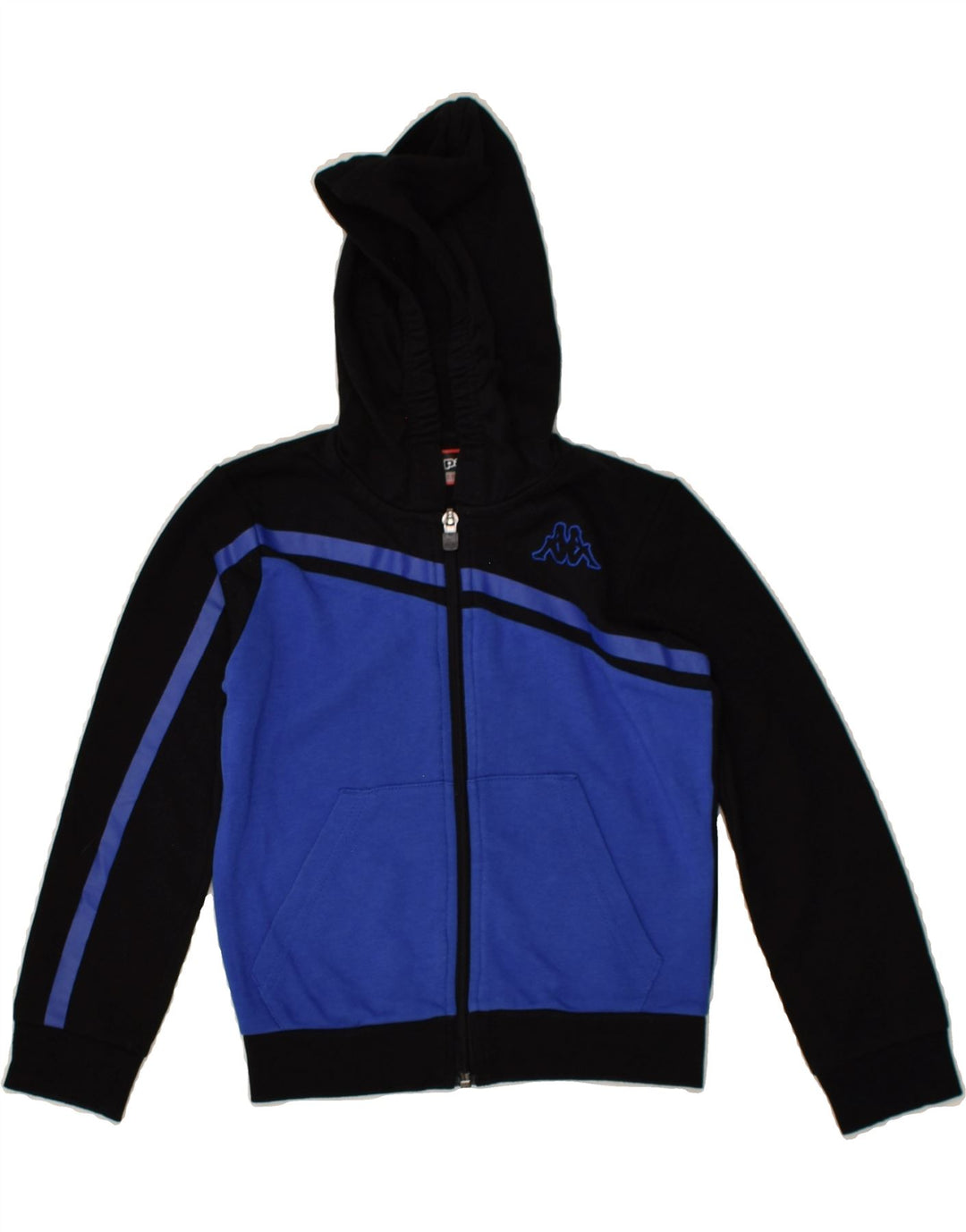 KAPPA Boys Zip Hoodie Sweater 5-6 Years Black Colourblock Cotton | Vintage Kappa | Thrift | Second-Hand Kappa | Used Clothing | Messina Hembry 
