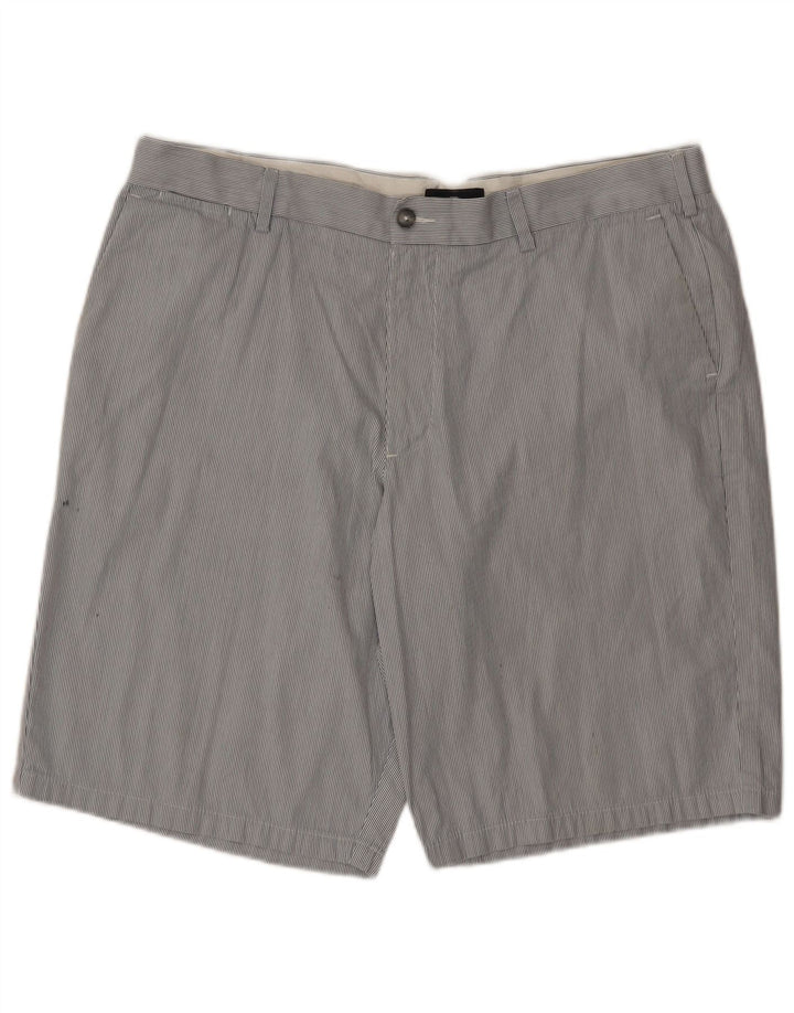 Ανδρικό σορτς Chino Marks & Spencer W40 XL Γκρι βαμβακερό ριγέ