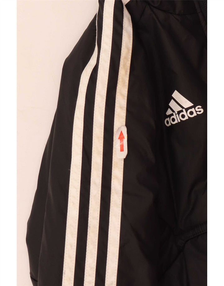 Adidas Boys Graphic Hooded Jacket 9-10 Years Black Polyester