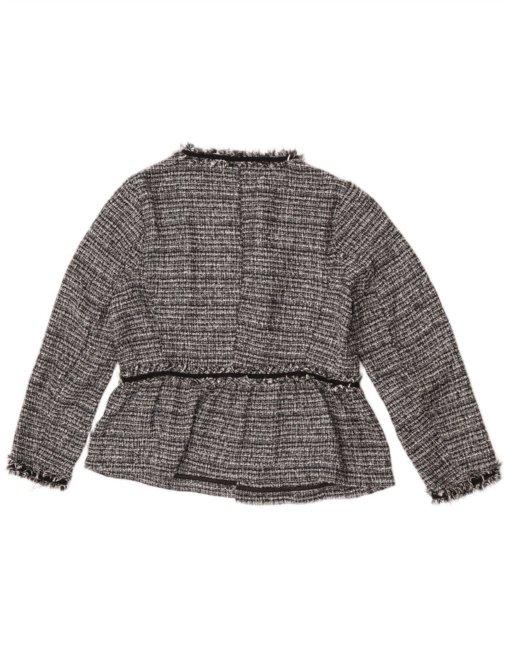 Zara Γυναικείο Open Blazer Jacket UK 14 Medium Grey Flecked Polyester