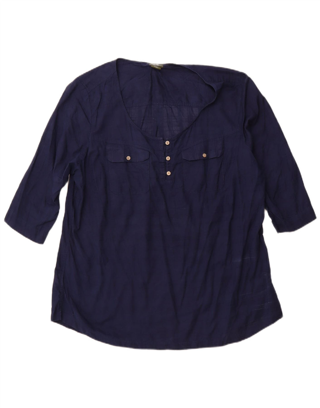EDDIE BAUER Γυναικεία μπλούζα με 3/4 μανίκια τοπ UK 18 XL Navy Blue από βαμβάκι
