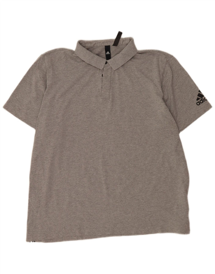 Adidas Ανδρικό Πόλο Μπλουζάκι 2XL Γκρι βαμβακερό