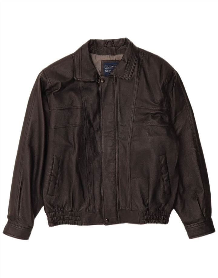 Vintage Ανδρικό Δερμάτινο Μπουφάν UK 40 Large Μαύρο Δερμάτινο