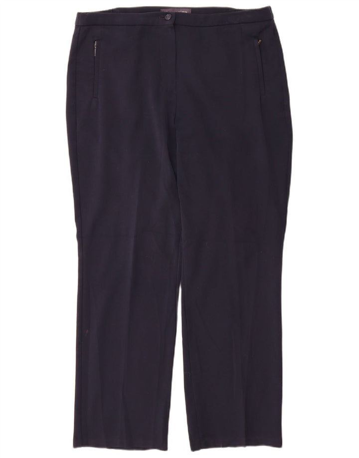 Marks & Spencer Γυναικείο ίσιο casual παντελόνι W32 L28 Navy Blue Polyester