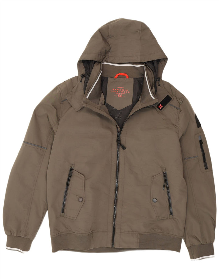 Ανδρικό μπουφάν με κουκούλα Jim Spencer UK 44 2XL Khaki Polyester