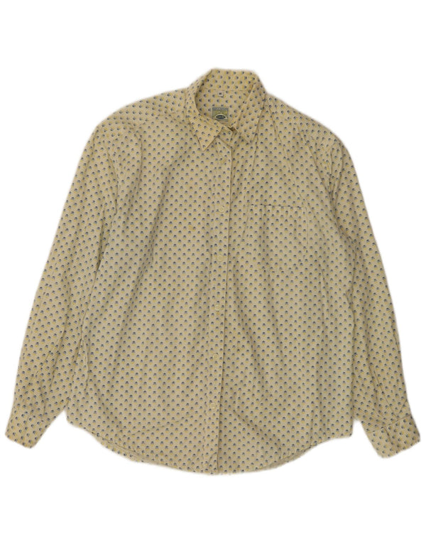 UNIFORM Γυναικείο πουκάμισο με φαρδιά εφαρμογή αφηρημένο σχέδιο UK 14 μεσαίο κίτρινο βαμβακερό